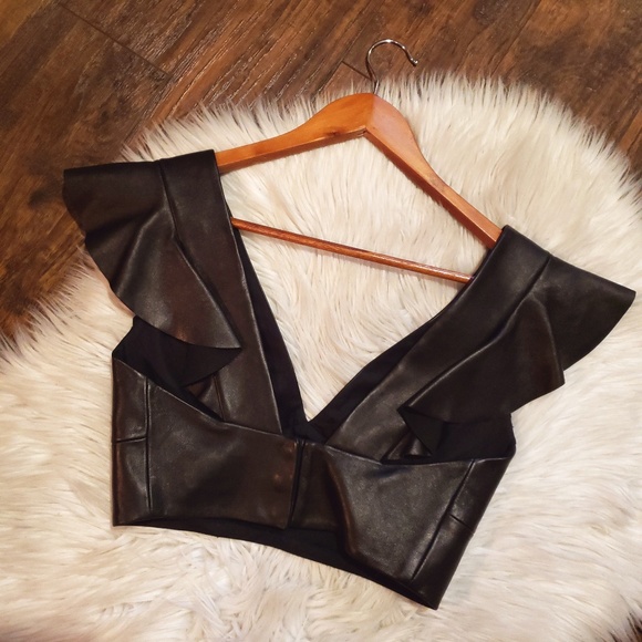 Isabel Marant Glenside Leather Bralette Top - Picture 4 of 8